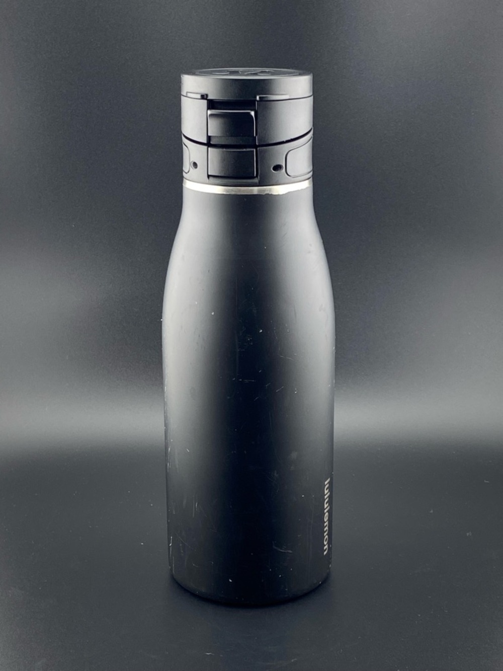 Lululemon Water Bottle Take A Moment Black Grippy Hot/Cold 17 oz